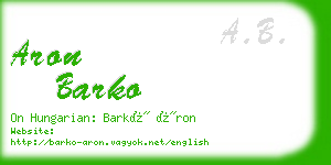 aron barko business card